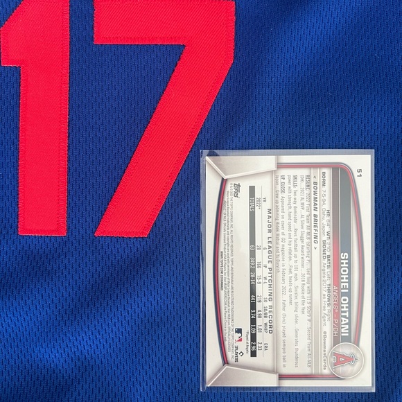 Shohei Ohtani Jersey and Card Mens Large Blue Los Angeles Dodgers - Picture 4 of 8